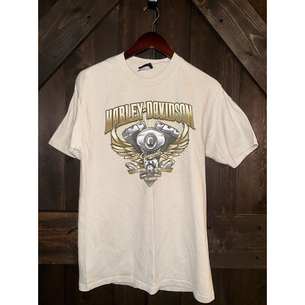 VTG Harley Davidson‎ Men's Sz M T-shirt Graphic Tee N Tonawanda NY Eagle